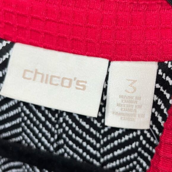 Chico's Women's Waffle Knit Textured Asymmetric Zipper Moto Jacket - Picture 3 of 4